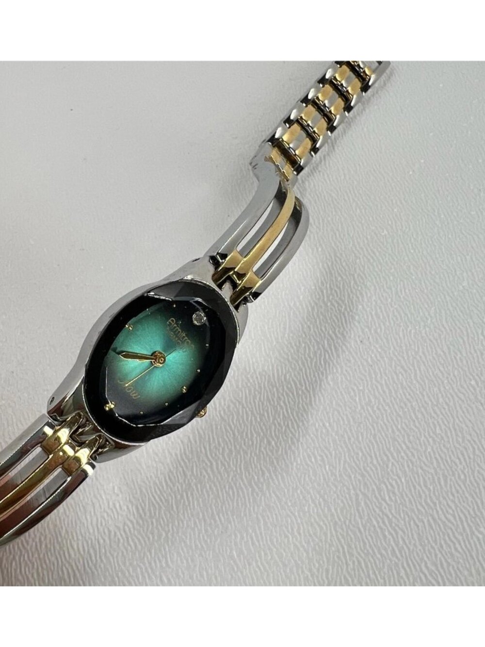 Armitron NOW Diamond Analog Wristwatch Womens Oval Face Link Bracelet Two Tone - Picture 7 of 11